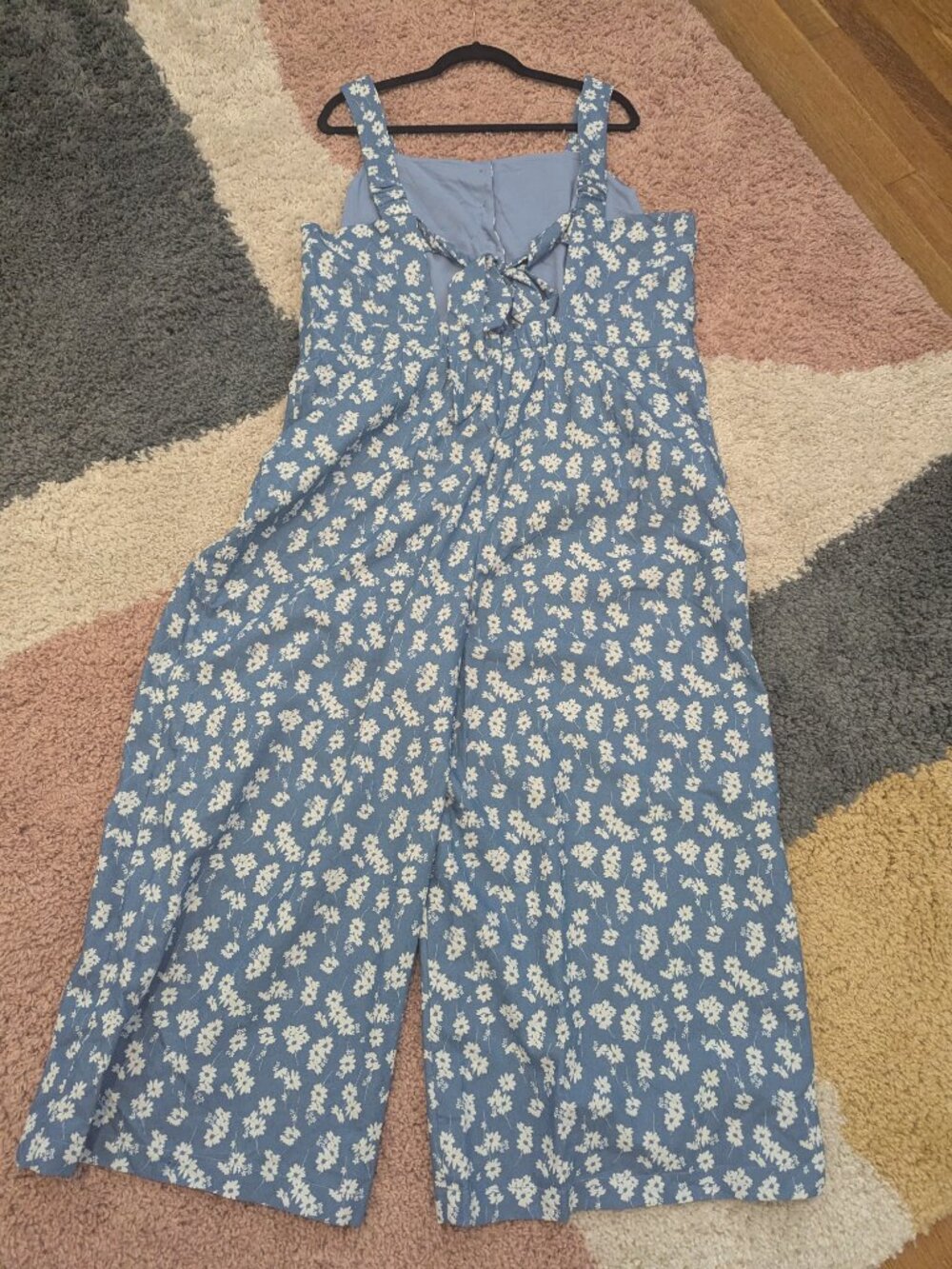 ModCloth Blue Floral Wide Leg Jumpsuit 1X NWOT Cottagecore - Picture 2 of 5